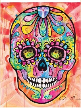 Quiet Fox Designs Dean Russo Vibrant Sugar Skull Lined Journal Book NEW